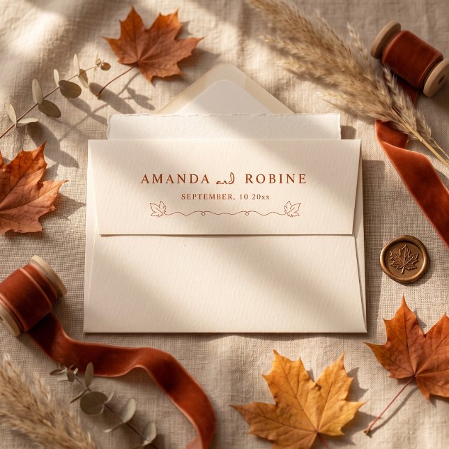Elegant Autumn Maple Leaves Wedding Envelope (Creator Uploaded)