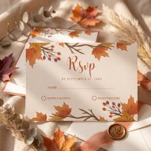 Elegant Autumn Maple Leaves Wedding