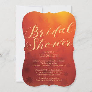Elegant Autumn Ombre Bridal Shower Invitation