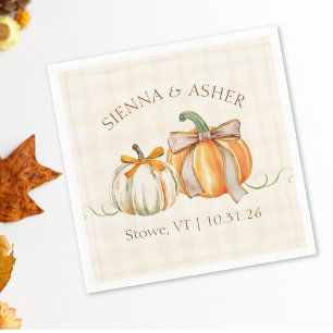 Elegant Autumn Personalised Rustic Fall Wedding Napkin