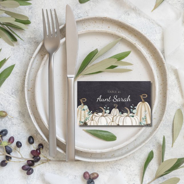 Elegant Autumn Seating Table Number Placecards (elegant farmhouse theme thanksgiving fall autumn table number seating chart placecards)