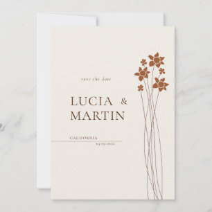 Elegant Autumn Side Floral Save The Date Invitation