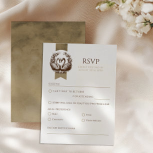 Elegant Autumn Swan Lake Wedding RSVP Card