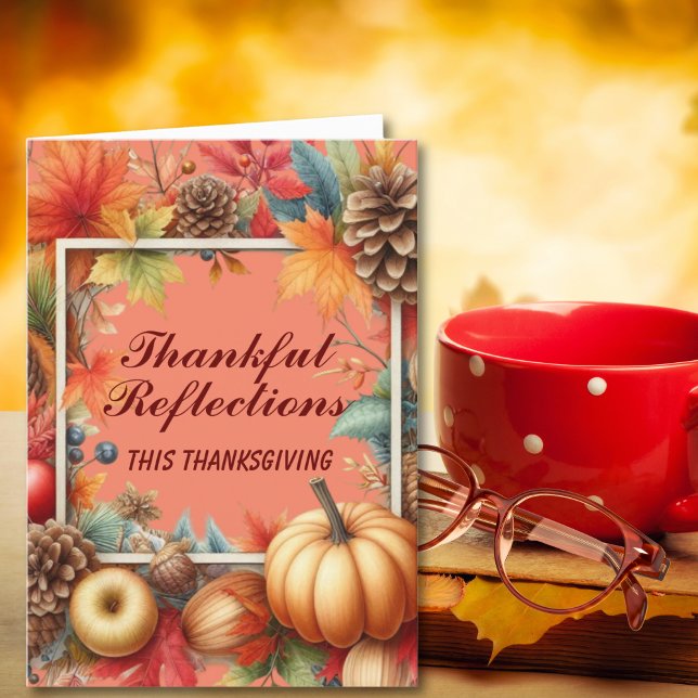 Elegant Autumn Thanksgiving Poem of Gratitude Holiday Card (✨ A warm, elegant design celebrating gratitude, reflection, and Thanksgiving joy.)