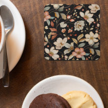 Elegant Autumn Watercolor Floral Coaster