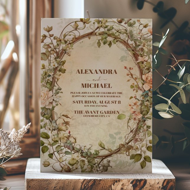 Elegant Autumn Watercolor Floral Wedding  Invitation (Creator Uploaded)