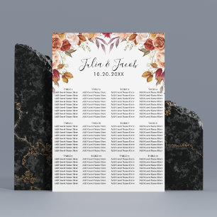 Elegant Autumn Watercolor Floral Wedding Poster