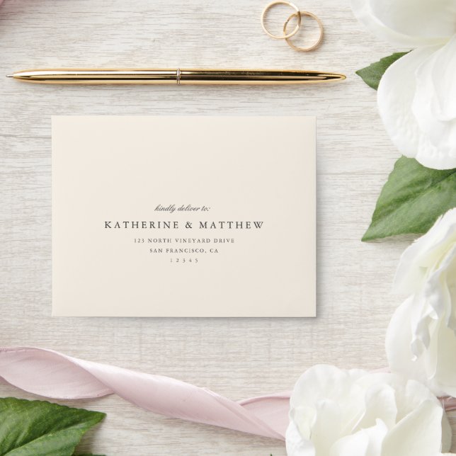 Elegant Autumn Watercolor Floral Wedding Reply Envelope (Wedding)