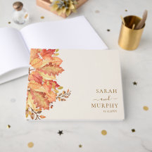 Elegant Autumn Watercolor Leaves Fall Wedding 