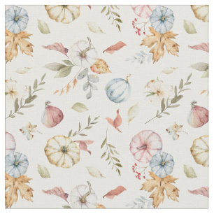 Elegant Autumn Watercolor Pattern Fabric