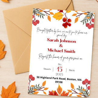 Elegant Autumn Wedding Invitation