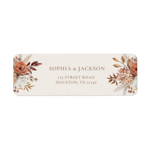 Elegant Autumn Wedding Return Address Label