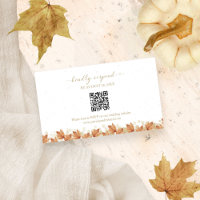 Elegant Autumn White Pumpkin QR Code Wedding RSVP