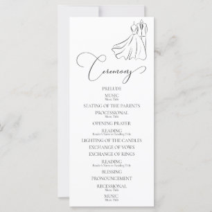 Elegant B&W Tux & Dress Ceremony Wedding Program