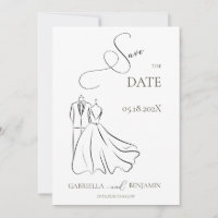 Elegant B&W Tux & Dress Save the Date Wedding