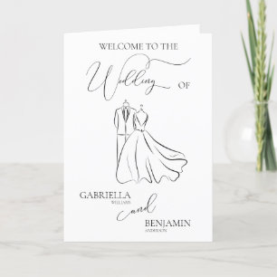 Elegant B&W Tux & Dress Thank You Wedding Programme