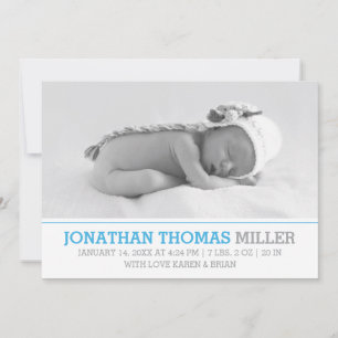 Elegant Baby Birth Announcement Photo Card