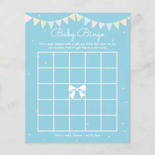 Elegant Baby Blue Boy Baby Shower Baby Bingo Game
