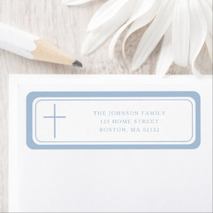 Elegant Baby Blue Cross Boy Baptism Address 
