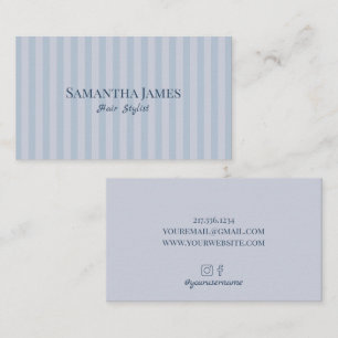 Elegant Baby Blue Stripes Business Card