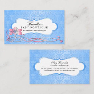Elegant Baby Boutique Blue Shimmer Business Card