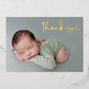 Elegant Baby Boy birth Photo Thank you Script