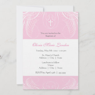 Elegant Baby Girl Baptism Invitation