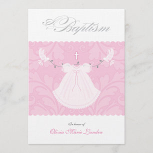 Elegant Baby Girl Baptism Invitation