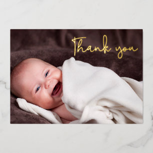 Elegant Baby Girl birth Photo Thank you Script 