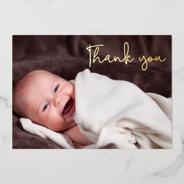 Elegant Baby Girl birth Photo Thank you Script  (Front)
