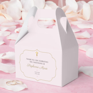 Elegant Baby Girl Christening Favor Box - Baptism