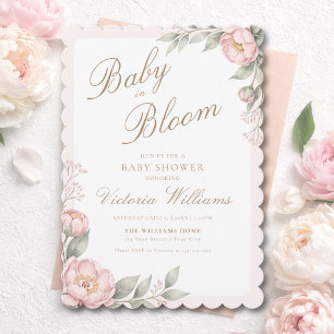 Elegant Baby In Bloom Girl Baby Shower Invitation