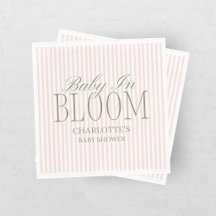 Elegant Baby In Bloom Pink Striped Baby Shower