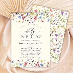 Elegant Baby in Bloom ScripWildflower Baby Shower  Invitation