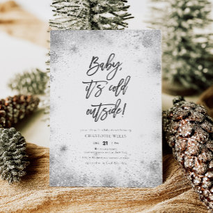 Elegant Baby It's Cold Outside Winter Baby Shower Invitation