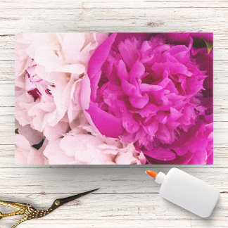 Elegant Baby Pink And Fuchsia Peonies Tissue Paper