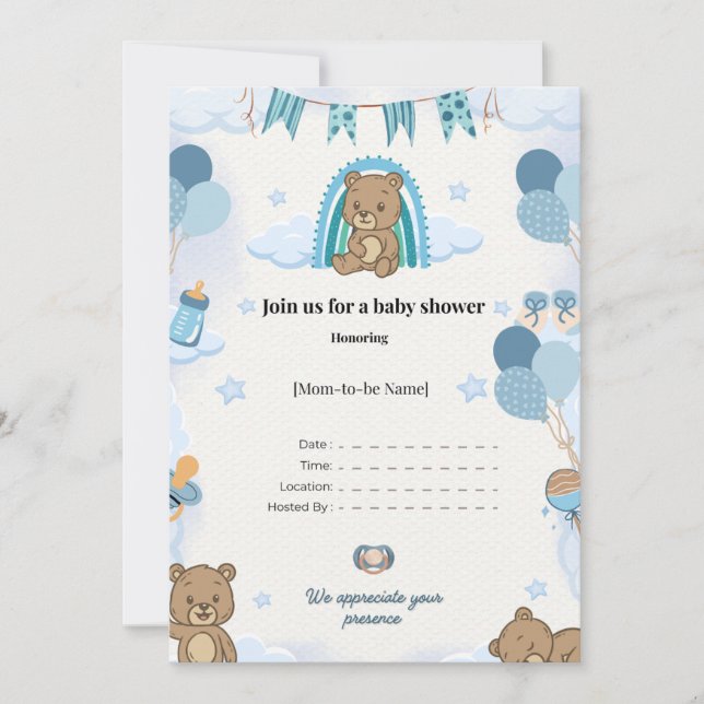 Elegant Baby Shower Invitation (Front)