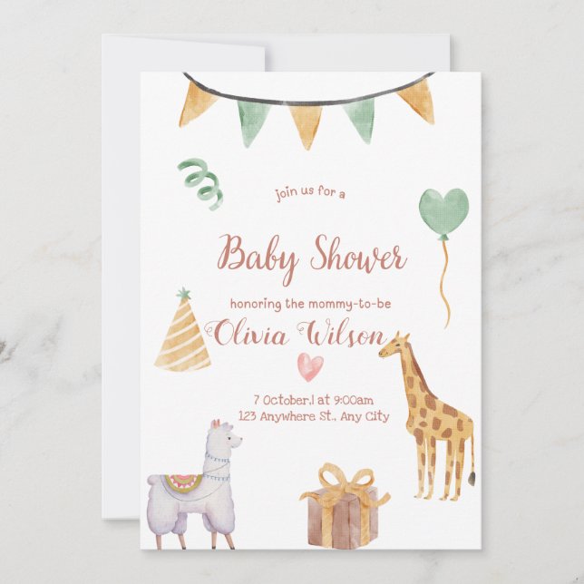 Elegant Baby Shower Invitation – Gender Neutral (Front)