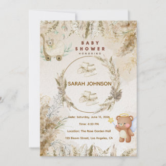 Elegant Baby Shower Invitation | Pink Floral