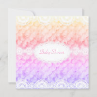 ELEGANT BABY SHOWER INVITATION rainbow MERMAID NEW