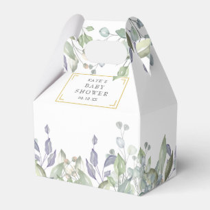 Elegant Baby Shower Sage Lilac Greenery Favour Box