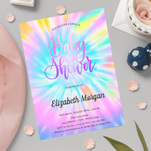 Elegant  Baby Shower Tie Dye Invitation
