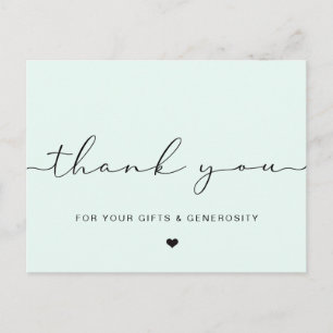Elegant baby thank you cards, birthday thank you postcard
