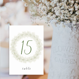 Elegant Baby's Breath Wreath Bridal Shower Table Number