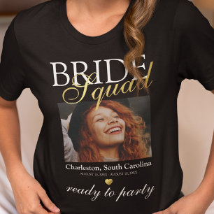 Elegant bachelorette Bride Squad Photo T-Shirt