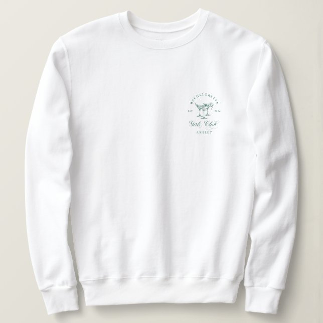 Elegant Bachelorette Girl's Club Sweatshirt (Design Front)