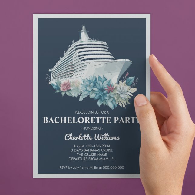 Elegant Bachelorette Party Cruise Ship Invitation (Elegant Bachelorette Party Cruise Ship Invitation
)