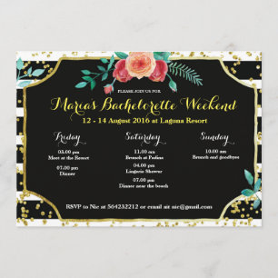 Elegant Bachelorette Party Itinerary Invitation