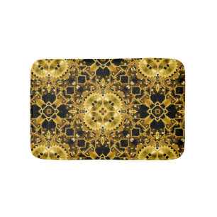 Elegant back and gold Bath Mat