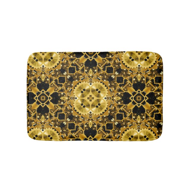 Elegant back and gold Bath Mat (Front)